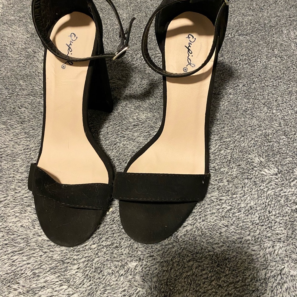 Black strappy heels